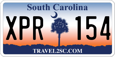 SC license plate XPR154