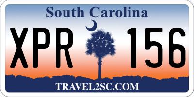 SC license plate XPR156