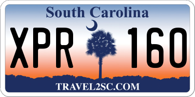 SC license plate XPR160