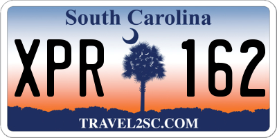 SC license plate XPR162
