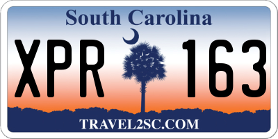 SC license plate XPR163