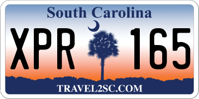 SC license plate XPR165