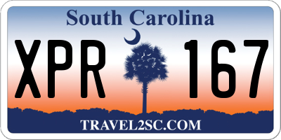 SC license plate XPR167