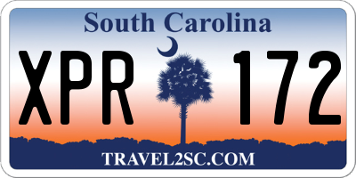 SC license plate XPR172
