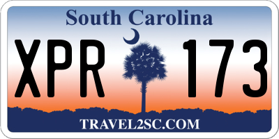 SC license plate XPR173
