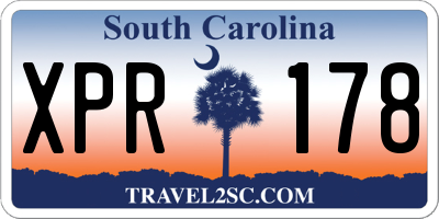 SC license plate XPR178