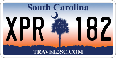 SC license plate XPR182