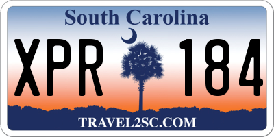 SC license plate XPR184