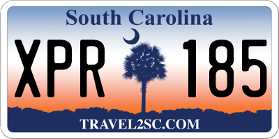 SC license plate XPR185
