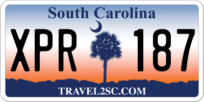 SC license plate XPR187