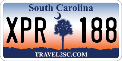 SC license plate XPR188