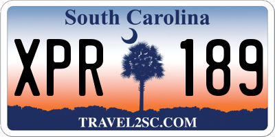 SC license plate XPR189