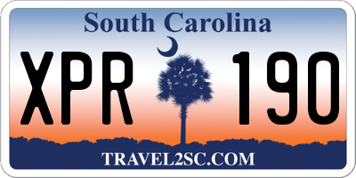 SC license plate XPR190
