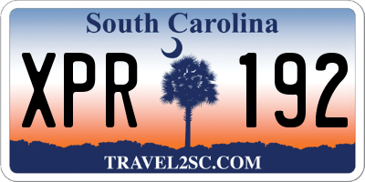 SC license plate XPR192