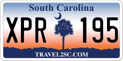 SC license plate XPR195