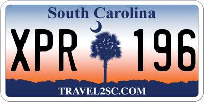 SC license plate XPR196