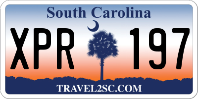 SC license plate XPR197