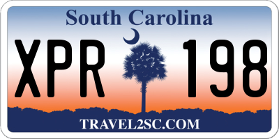 SC license plate XPR198