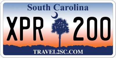 SC license plate XPR200