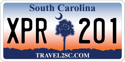 SC license plate XPR201