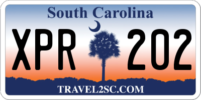 SC license plate XPR202