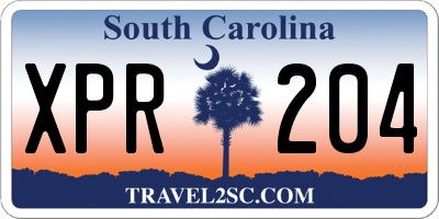 SC license plate XPR204