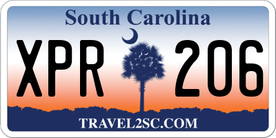 SC license plate XPR206
