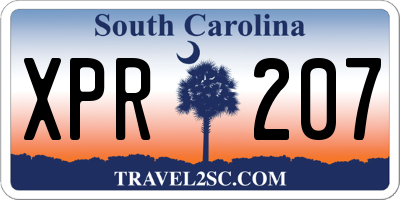 SC license plate XPR207