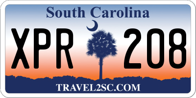 SC license plate XPR208