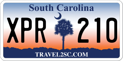 SC license plate XPR210