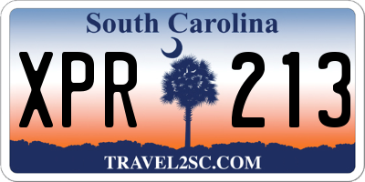 SC license plate XPR213