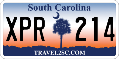 SC license plate XPR214