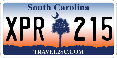 SC license plate XPR215