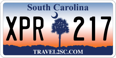SC license plate XPR217