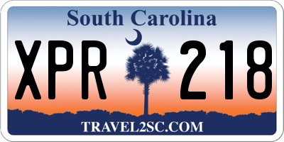 SC license plate XPR218