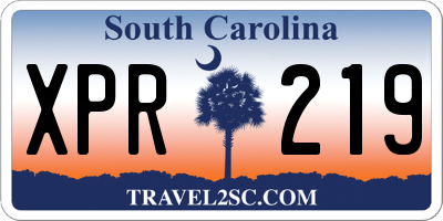 SC license plate XPR219