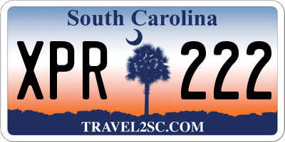 SC license plate XPR222
