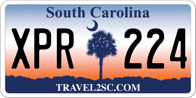 SC license plate XPR224