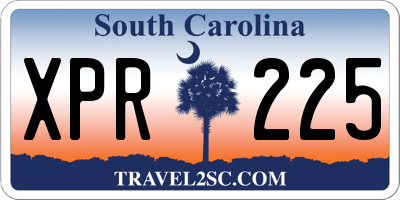 SC license plate XPR225