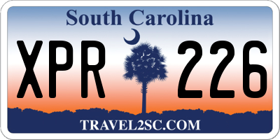 SC license plate XPR226