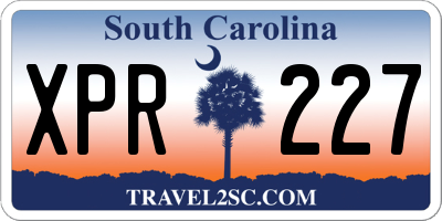 SC license plate XPR227