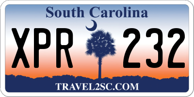 SC license plate XPR232