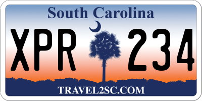 SC license plate XPR234