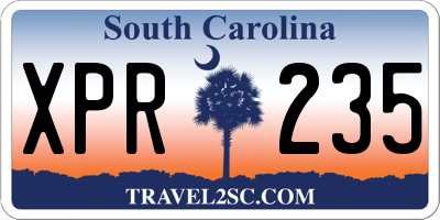 SC license plate XPR235