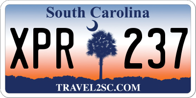 SC license plate XPR237
