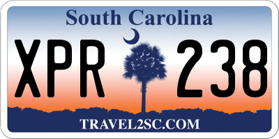 SC license plate XPR238