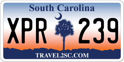 SC license plate XPR239