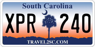 SC license plate XPR240