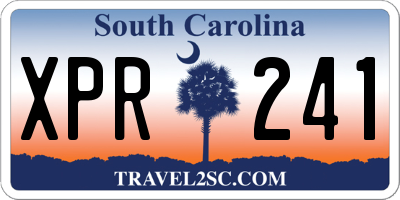SC license plate XPR241