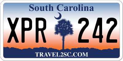SC license plate XPR242